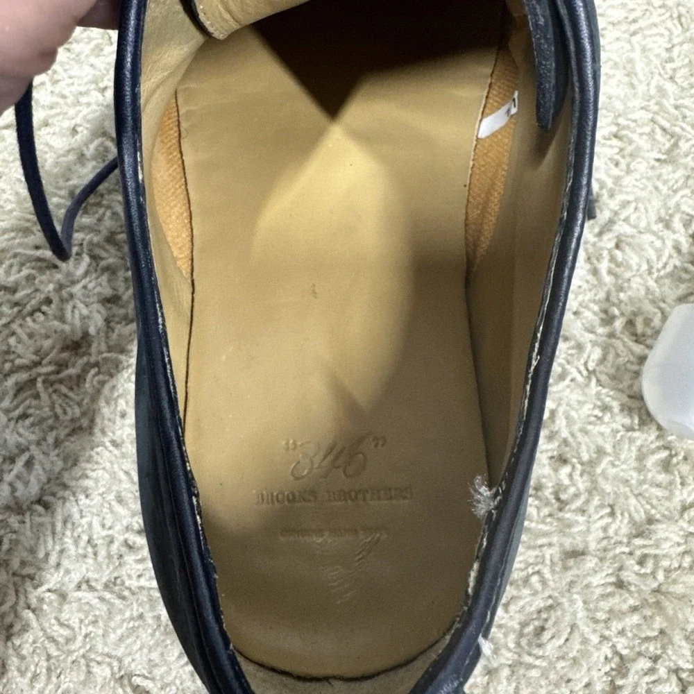 Brooks Brothers Classic Oxford Lace Up Blue Suede Shoes Men's 9.5 D Preppy Work
